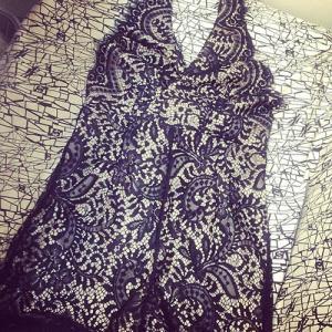 Black Crochet Lace Backless Halterneck Fringed..