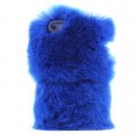 Cute Deep Blue Soft Fur Hard Cover Protective Case..