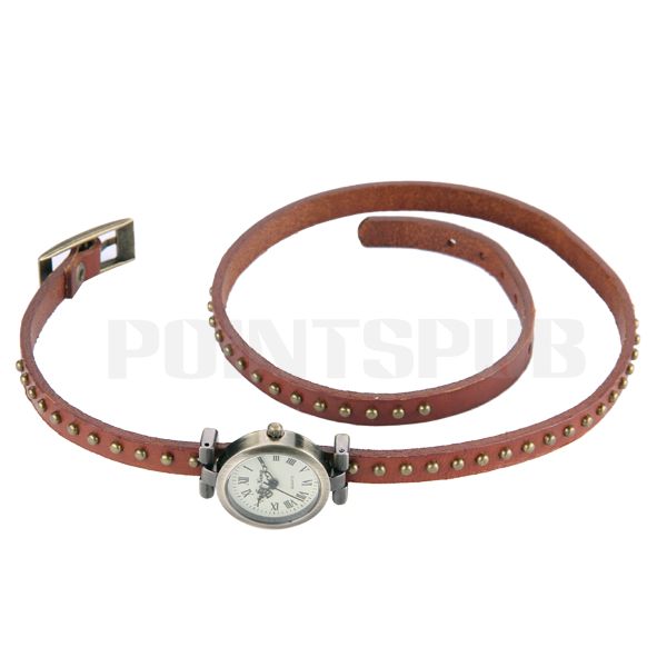 Vintage Wristband Bracelet Leather Rivet Stud Watch on Luulla
