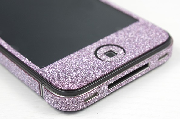 Nice Purple Cool Shiny Rhinestone Full Body Cover Skin Sticker Shield For Iphone 4s