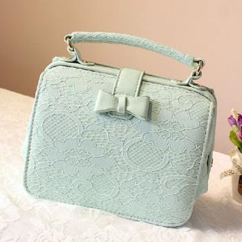 Candy Color Bowknot Floral Lace Shoulder Bag Handbag [gh10044] on Luulla