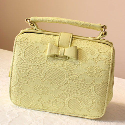 Candy Color Bowknot Floral Lace Shoulder Bag Handbag [gh10044] on Luulla