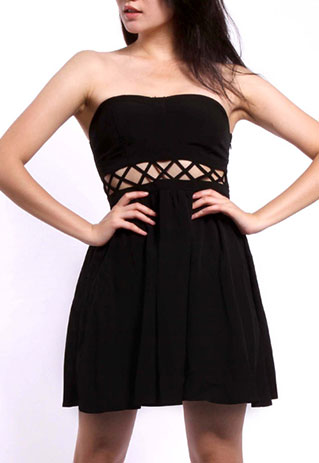 Sequin V-bar Crisscross Tube Dress main image 1