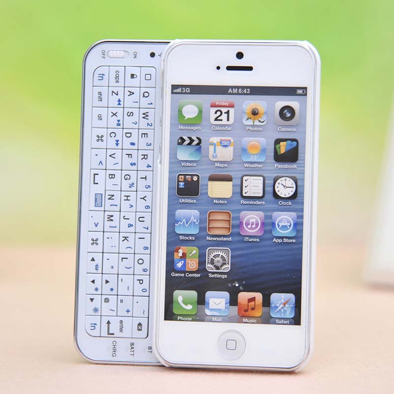 Creative Sliding Bluetooth Wireless Keyboard Case Cover For Iphone 4/4s
